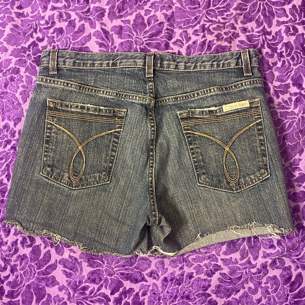 Vintage Calvin Klein dark wash denim jean shorts